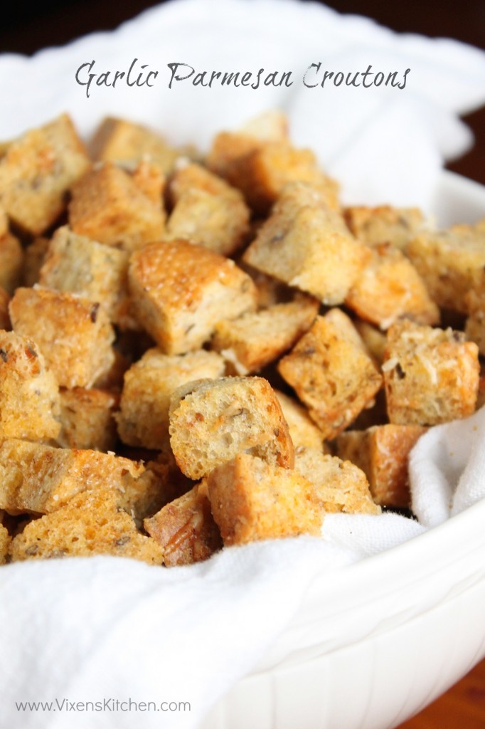 Herbed Garlic and Parmesan Croutons Recipe